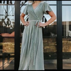 Baltic Born Andi Ribbed Velvet Wrap Dress {Dusty Sage} size M